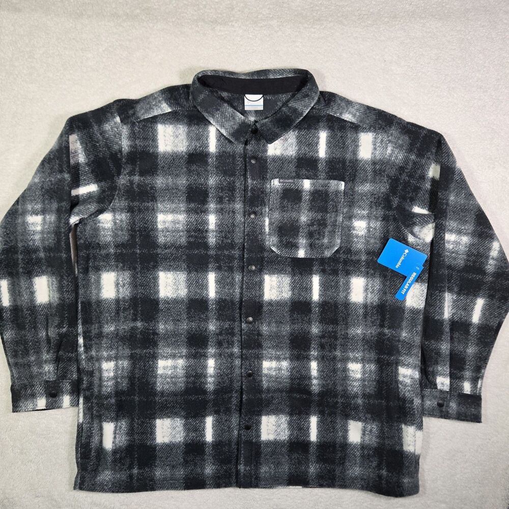 Columbia Jacket Mens 3XLT Plaid Steens Mountain Fleece Shacket Shirt 3XL Tall - Picture 1 of 7